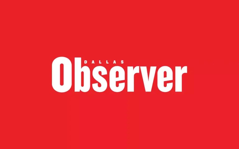 A red background with a white Dallas Observer logo