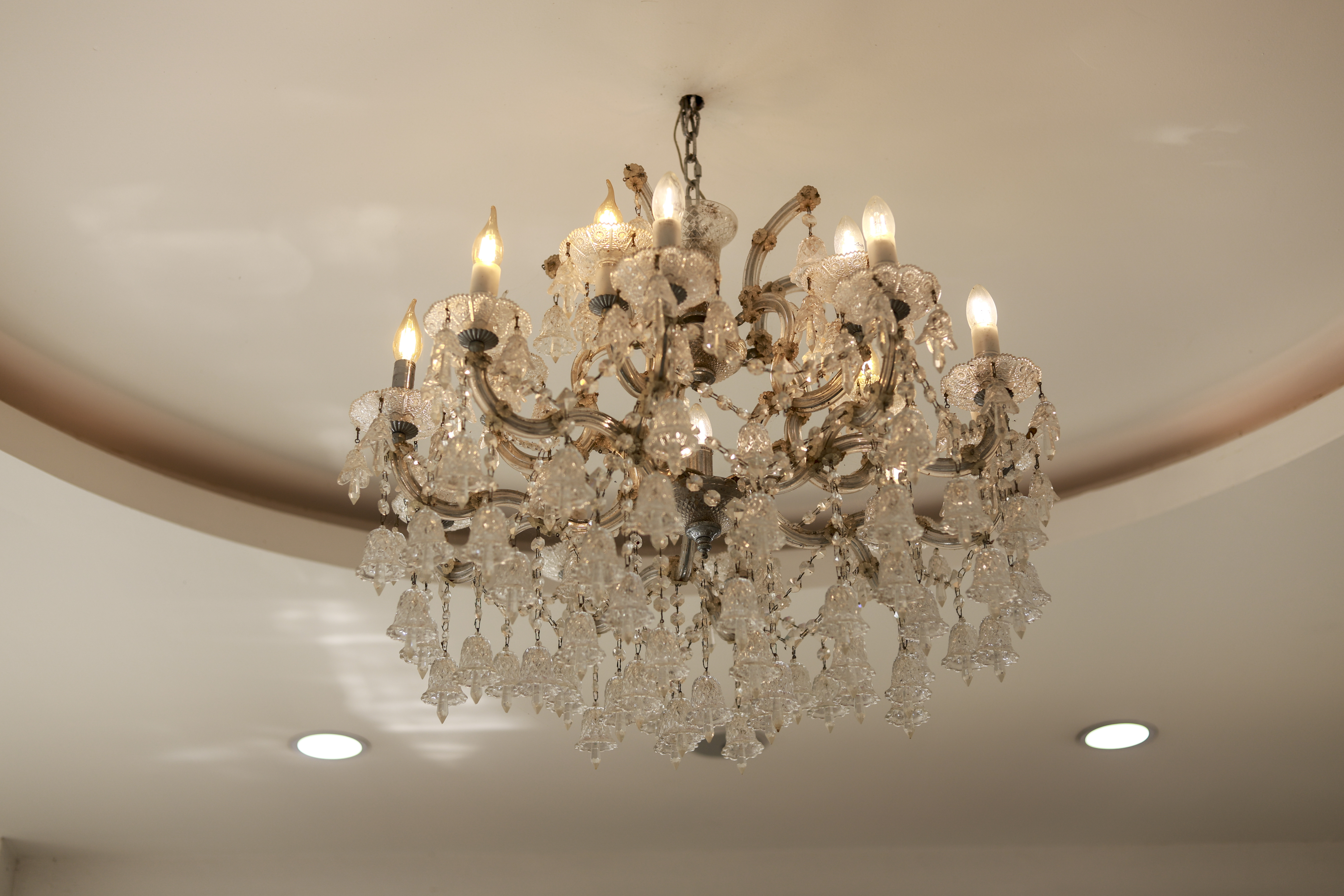 crystal chandelier in a ballroom