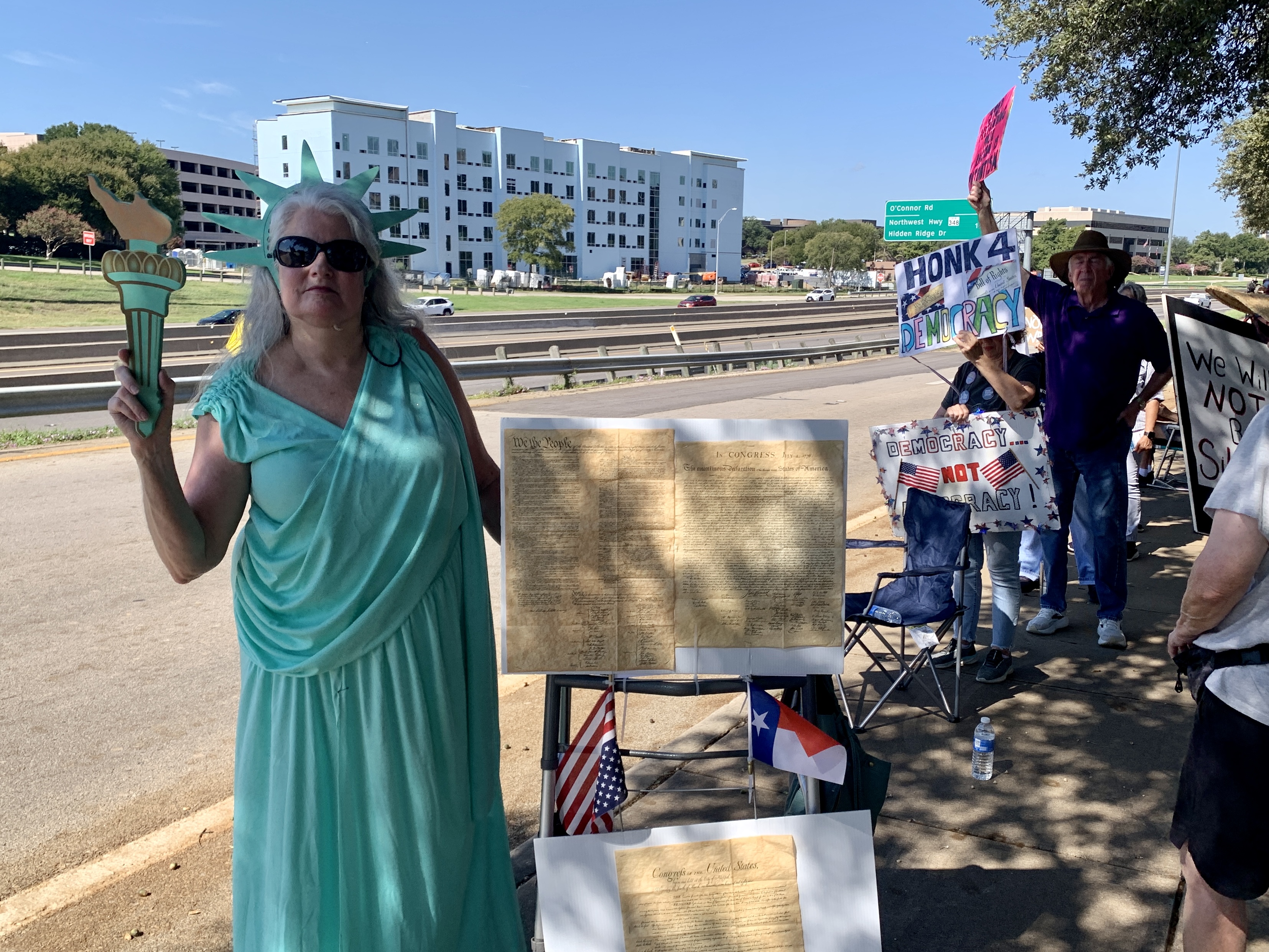 Statue of Liberty Protester