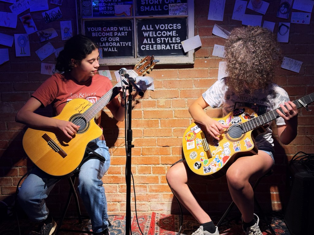 Women performing on stage