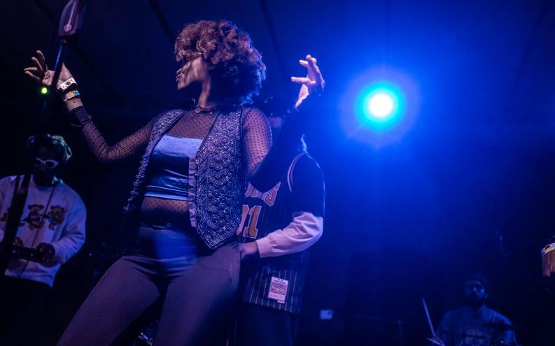 Woman on stage