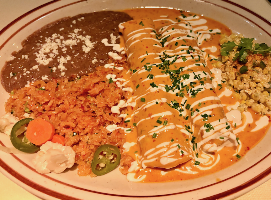 Seafood enchiladas at El Molino