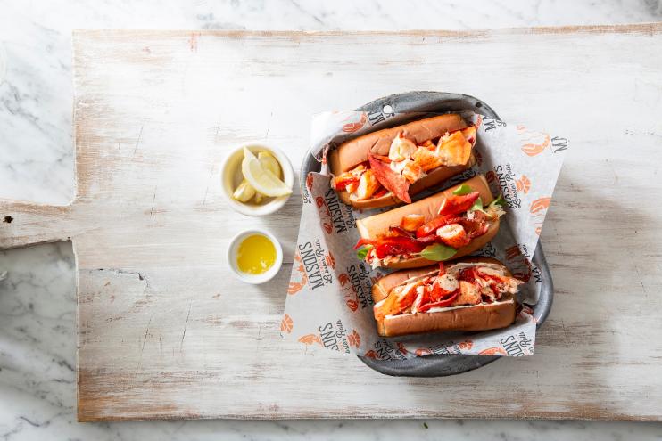 three lobster rolls