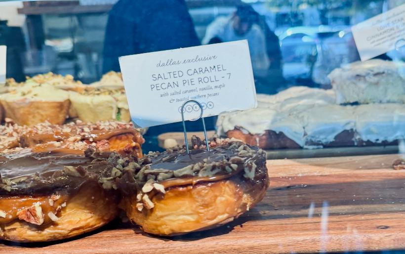 Salted Caramel Pecan Pie Roll at Maman