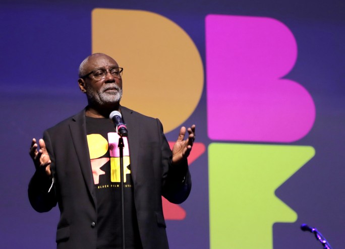 Speaker on stage at the Denton Black Film Festival