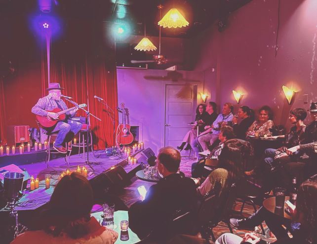 musician on stage at the balcony club