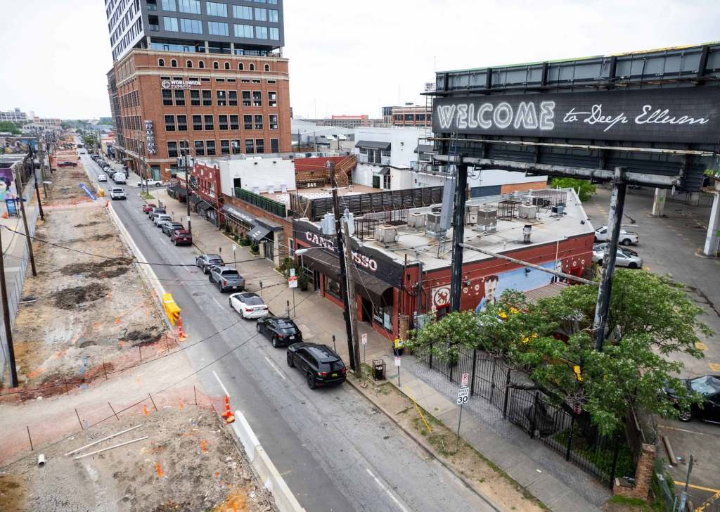 An aerial view of Deep Ellum