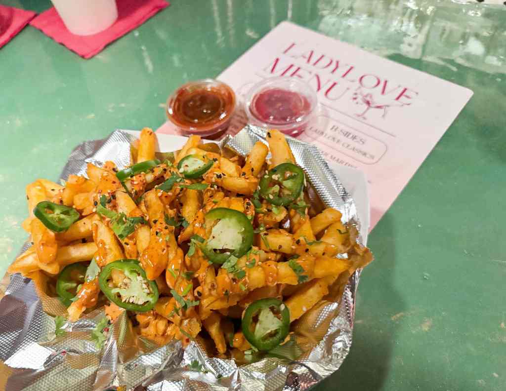 A basket of feral fries at lady love lounge 