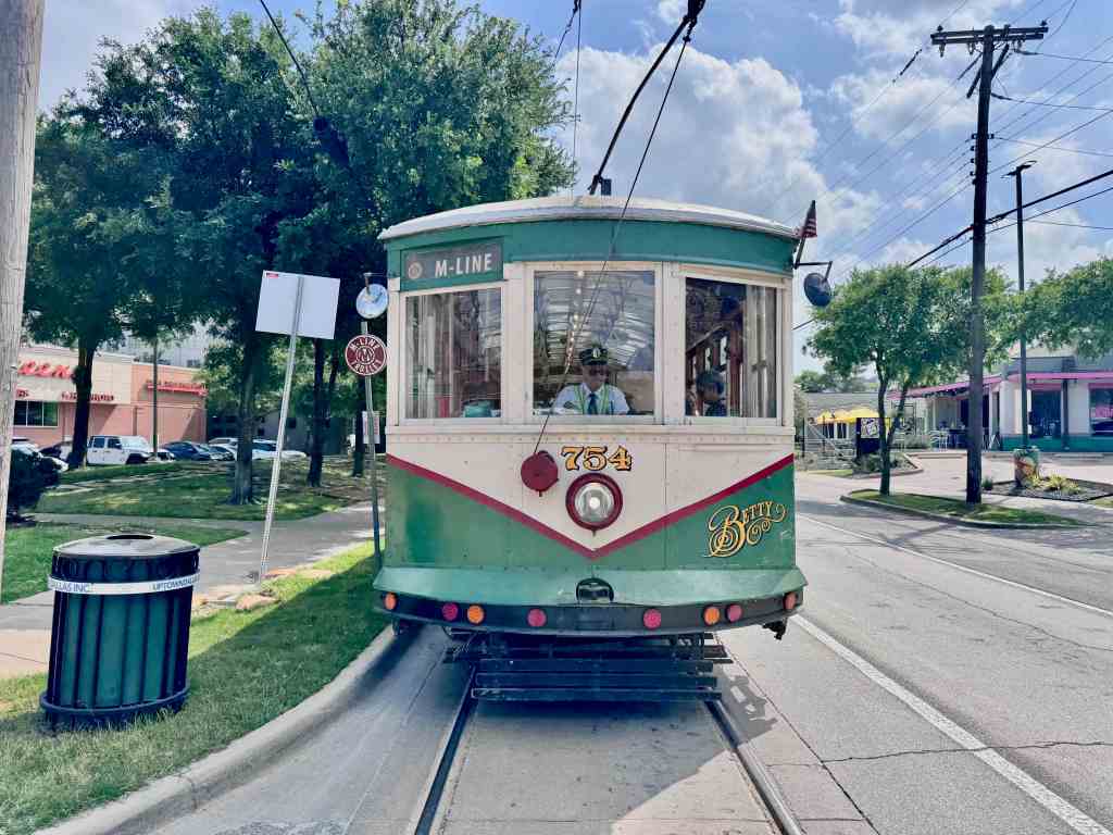 The M Line Trolly "Betty" cruising along McKinney Ave.