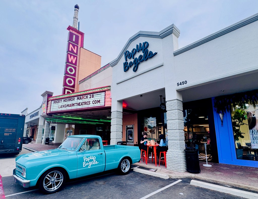 the PopUp bagels storefront in Inwood Village  