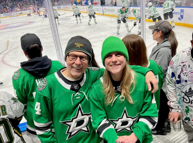 bill Rossell of Lakewood Landing at a Dallas Stars game.