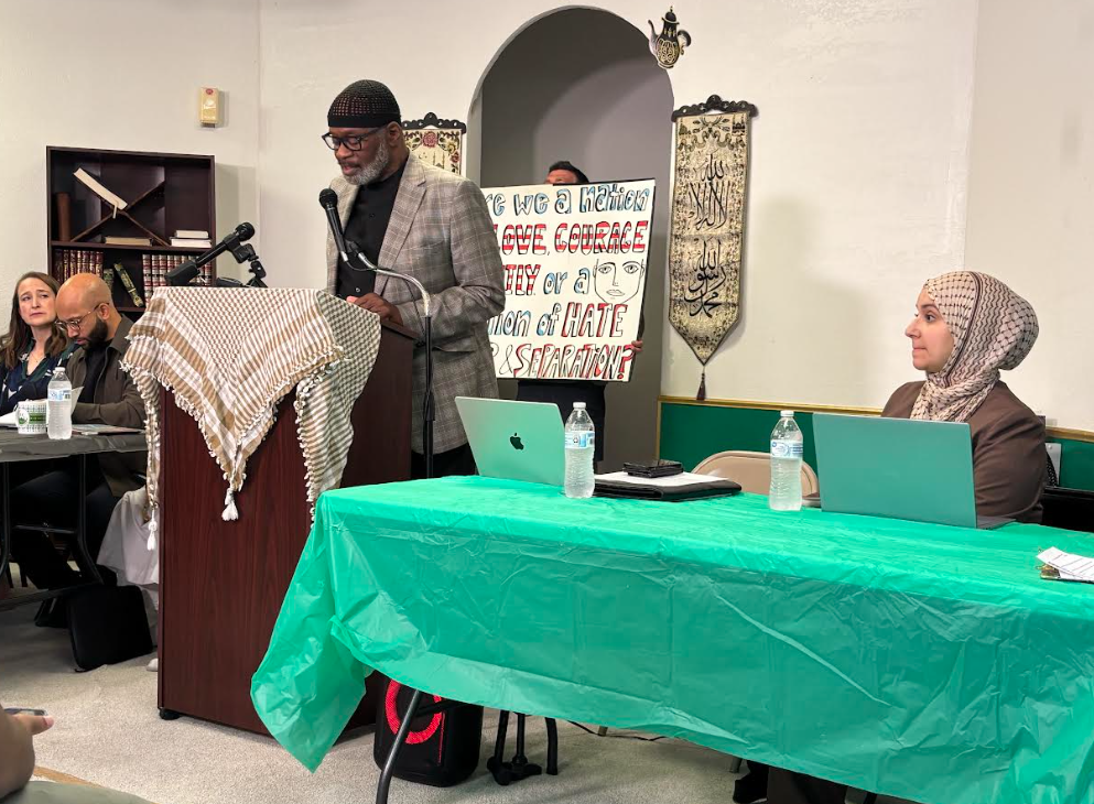 CAIR-DFW Mustafaa Carroll speaks at Islamic Unity Center in eastern Fort Worth.