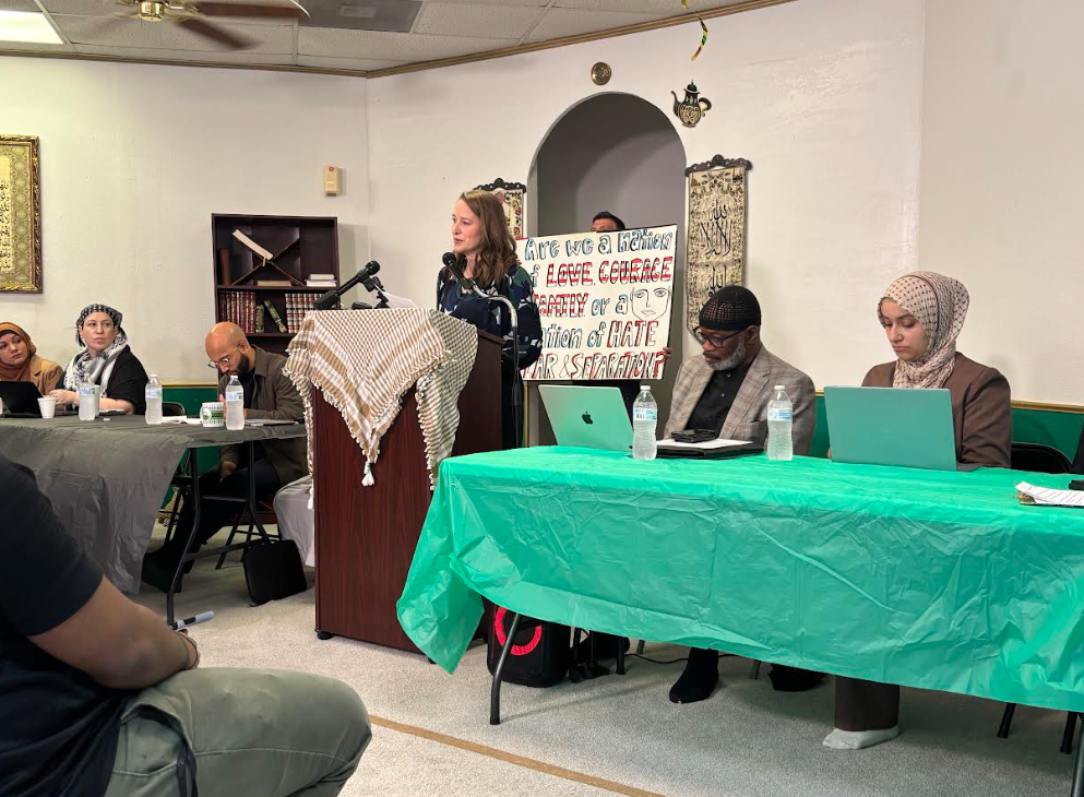 The Rev. Kristin Klade speaks in support of Alzubi at the conference in Fort Worth.