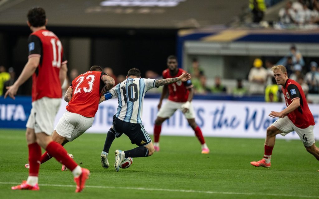 Lionel Messi plays in the World Cup