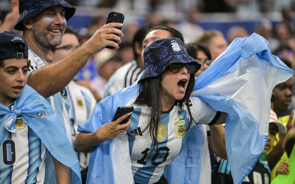 Argentina fans at the World Cup in Arlington 2026