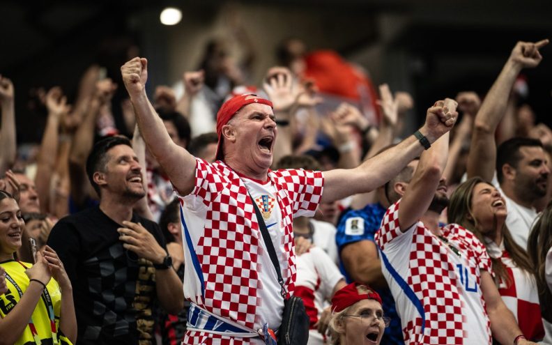 Croatian soccer fan at World Cup in Dallas