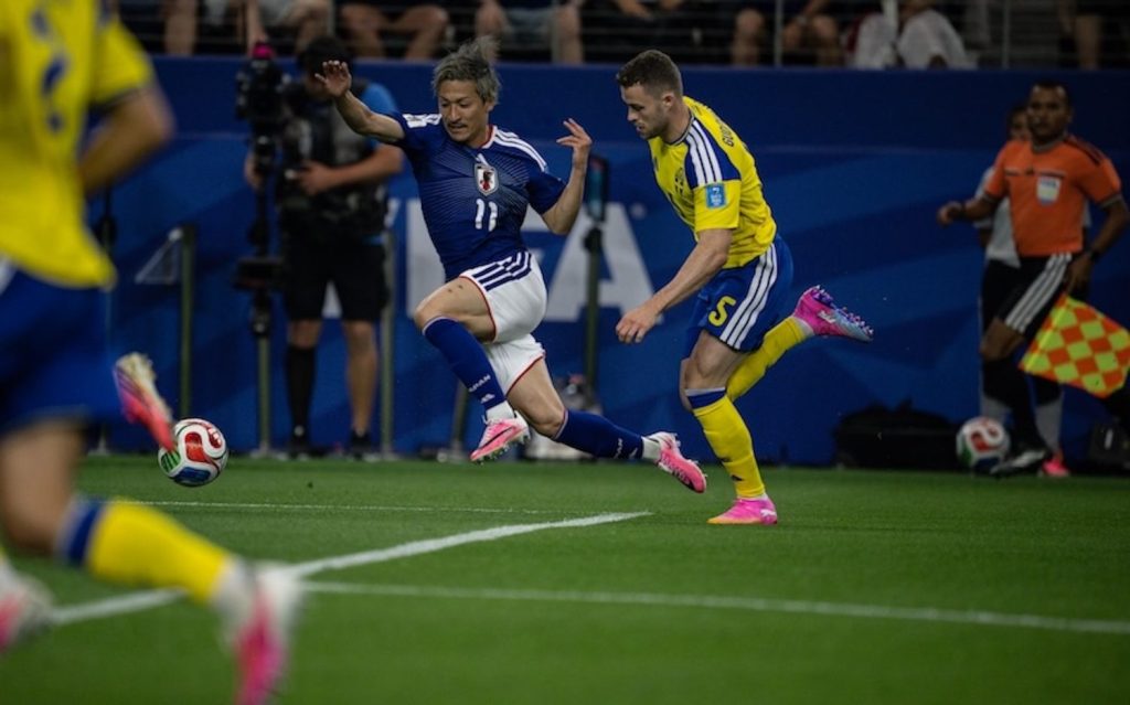 Daizen Maeda of Japan plays in the world cup