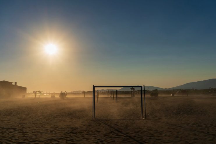 desert beach socer field