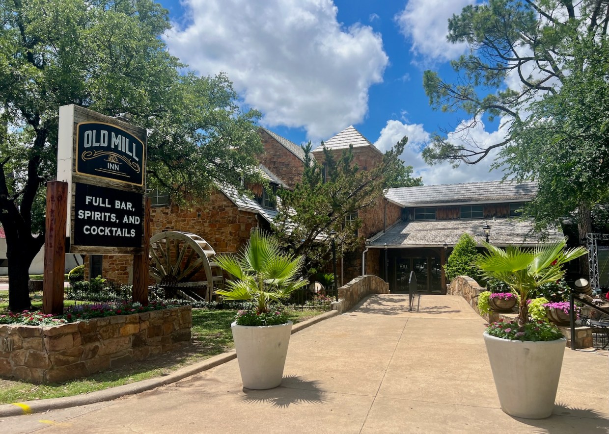 Exterior of Old Mill Inn in Fair Park in Dallas.