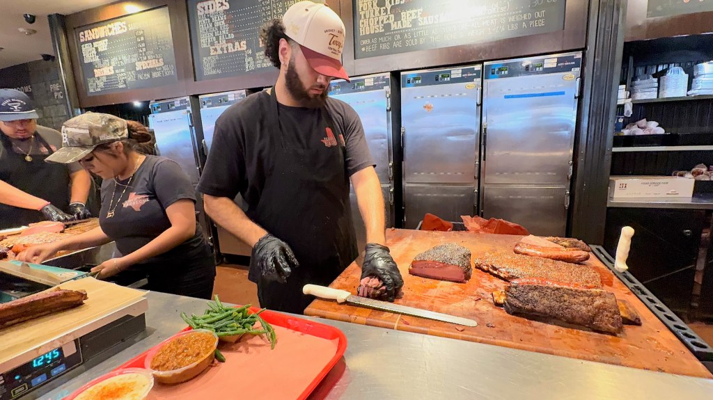 the butcher station at Terry Black's