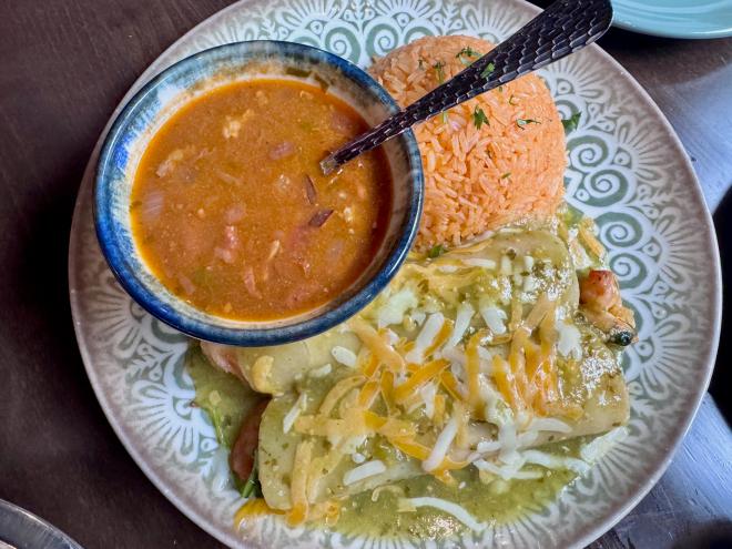 chicken enchiladas at Texano