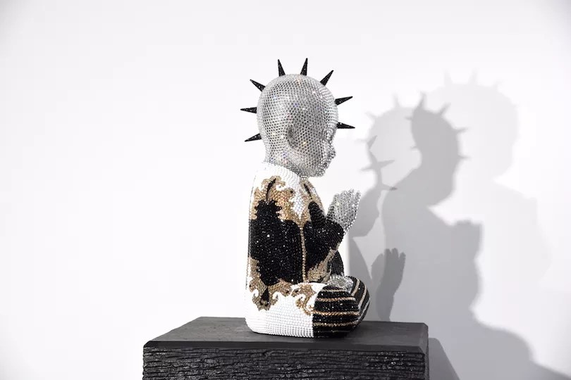 Miami Artist Metis Atash Makes Dallas Debut with Buddha Statues Covered in 24,000 Crystals