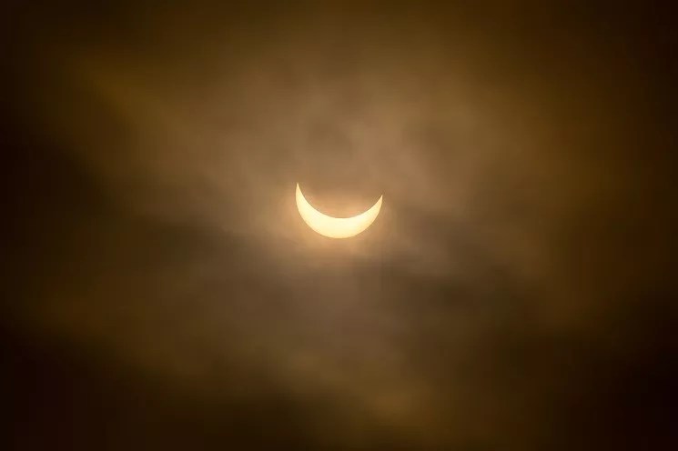 A partial solar eclipse