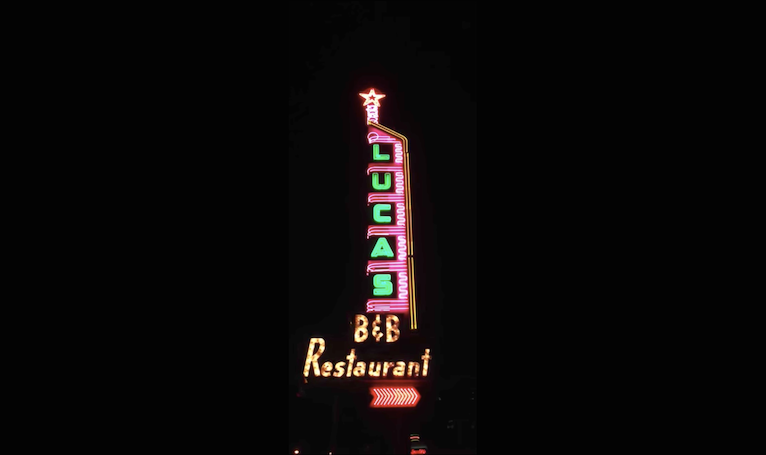 Ever wondered what the deal is with that Lucas B&B sign?