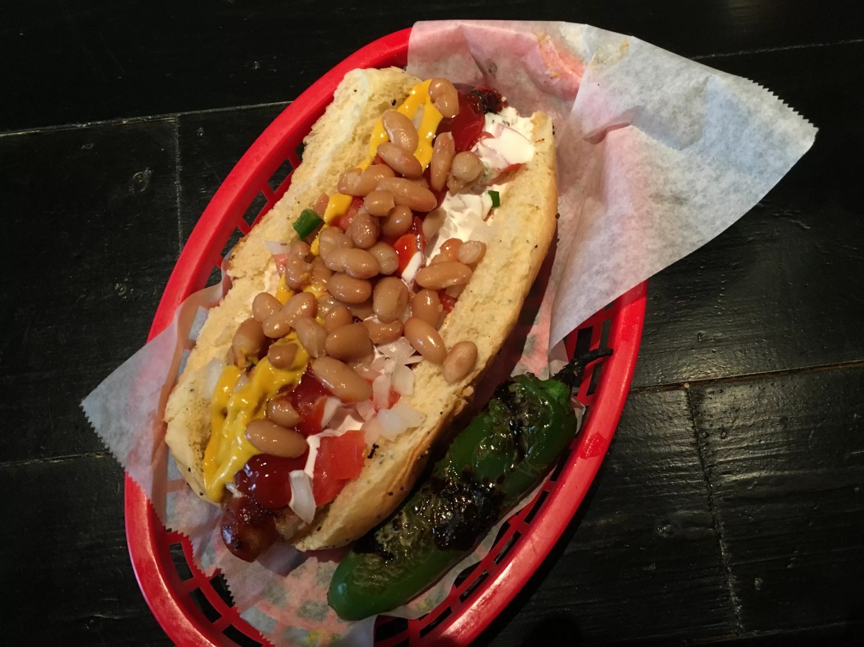 Ultimate Street Food: Bacon-Wrapped Hot Luscher’s Red Hot at a Deep Ellum Taqueria