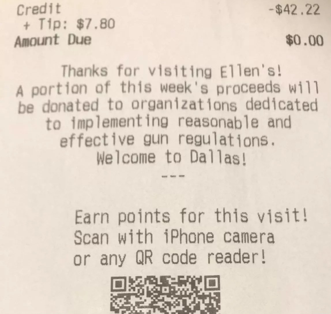 A Downtown Dallas Restaurant Has a Message for NRA Convention Attendees