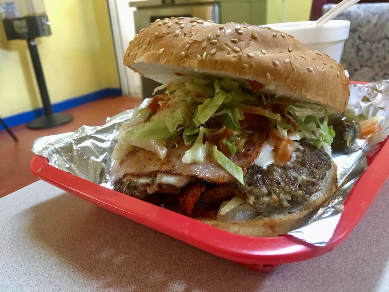 The Trompo- and Ham-Topped Cheeseburger at Mario Bros Tacos Is as Great as It Looks