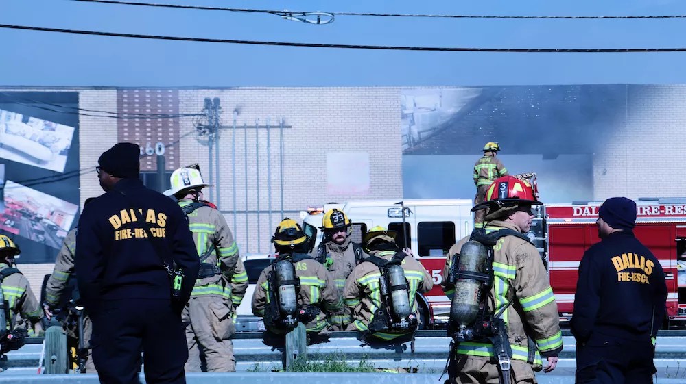Photos: Dallas Firefighters Work to Contain Blaze at Design District Upholstery Warehouse