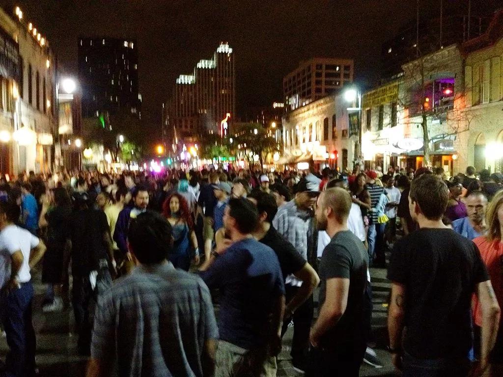 Fans on the street at SXSW in Austin.