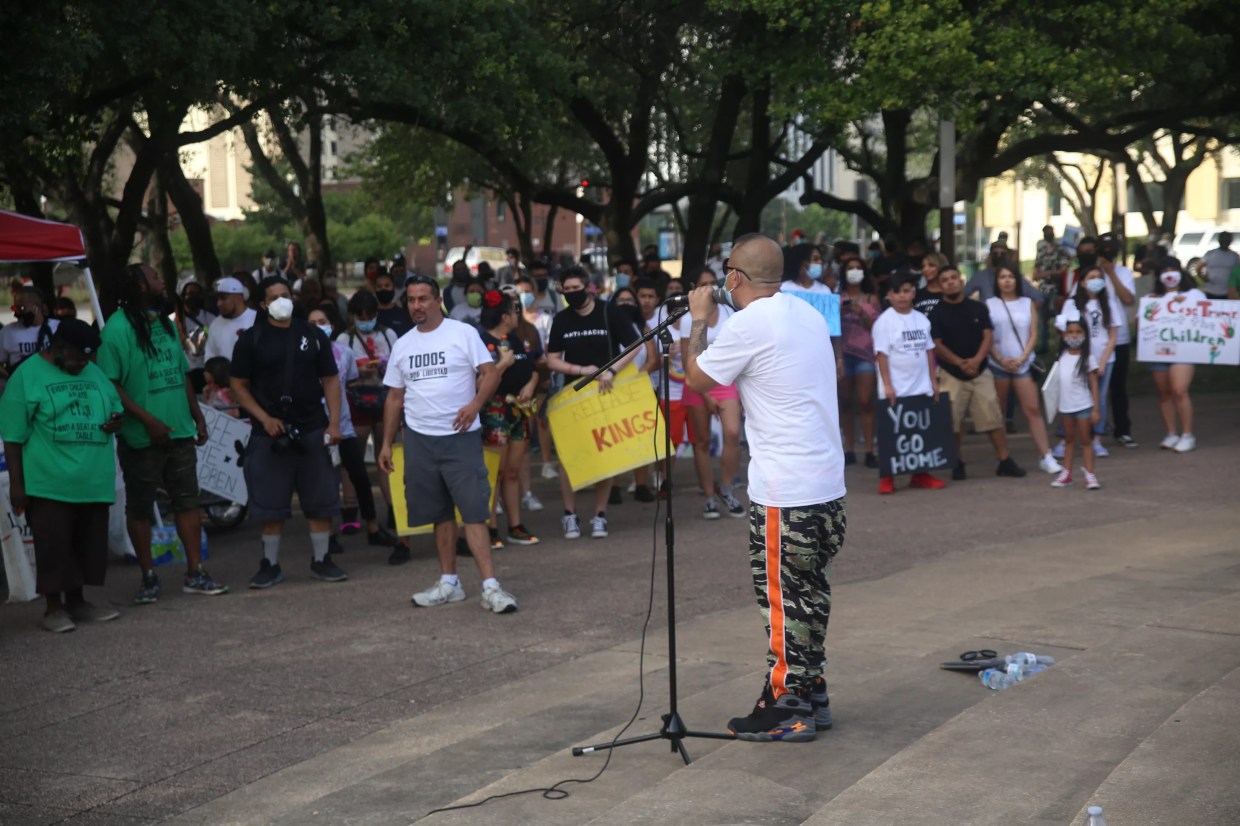 Protesters Call for Immigration Reform Outside Dallas City Hall