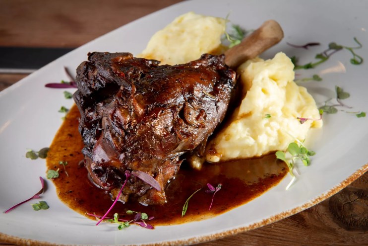 Jerk roasted lamb shank at Pangea in Garland.