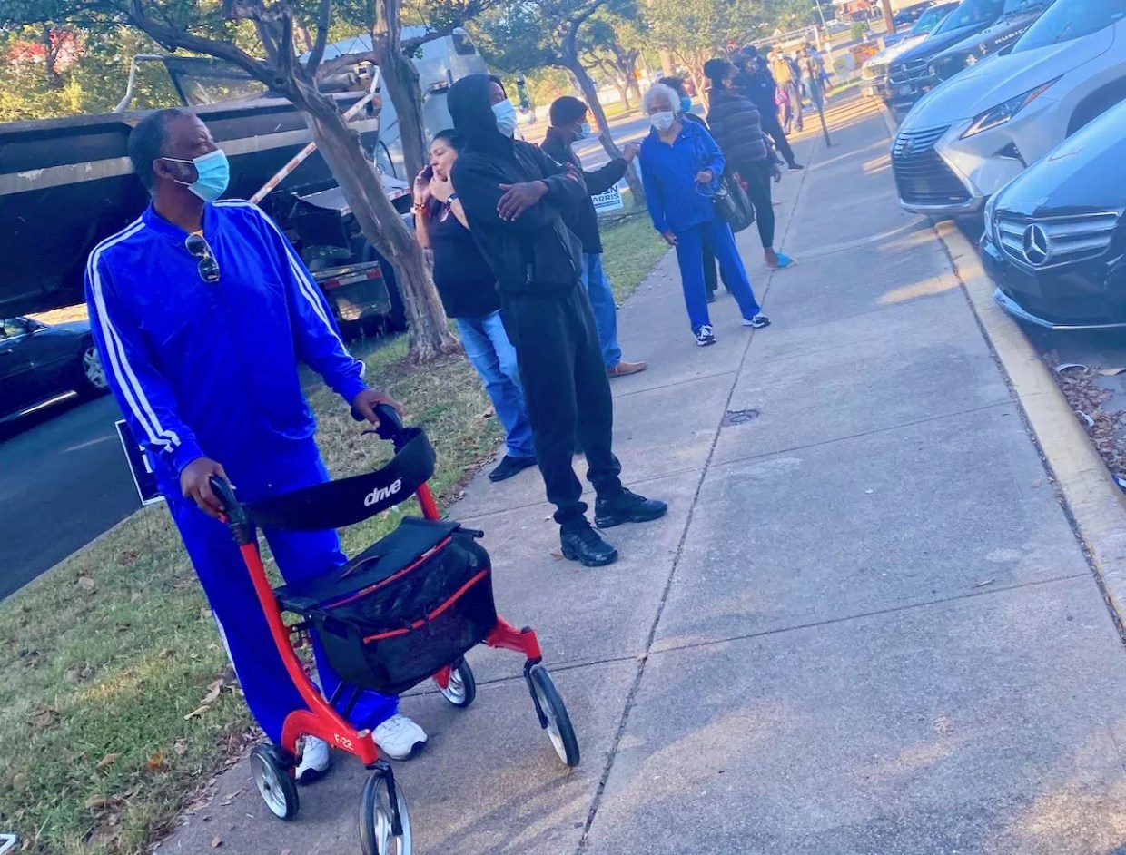 On the First Day of Early Voting, Dallas County Voters Don’t Mind the Wait