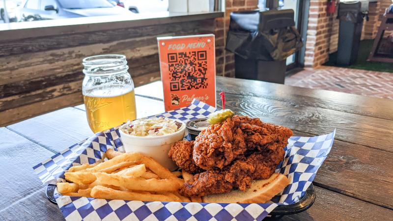 Palmer's chicken fingers and fries