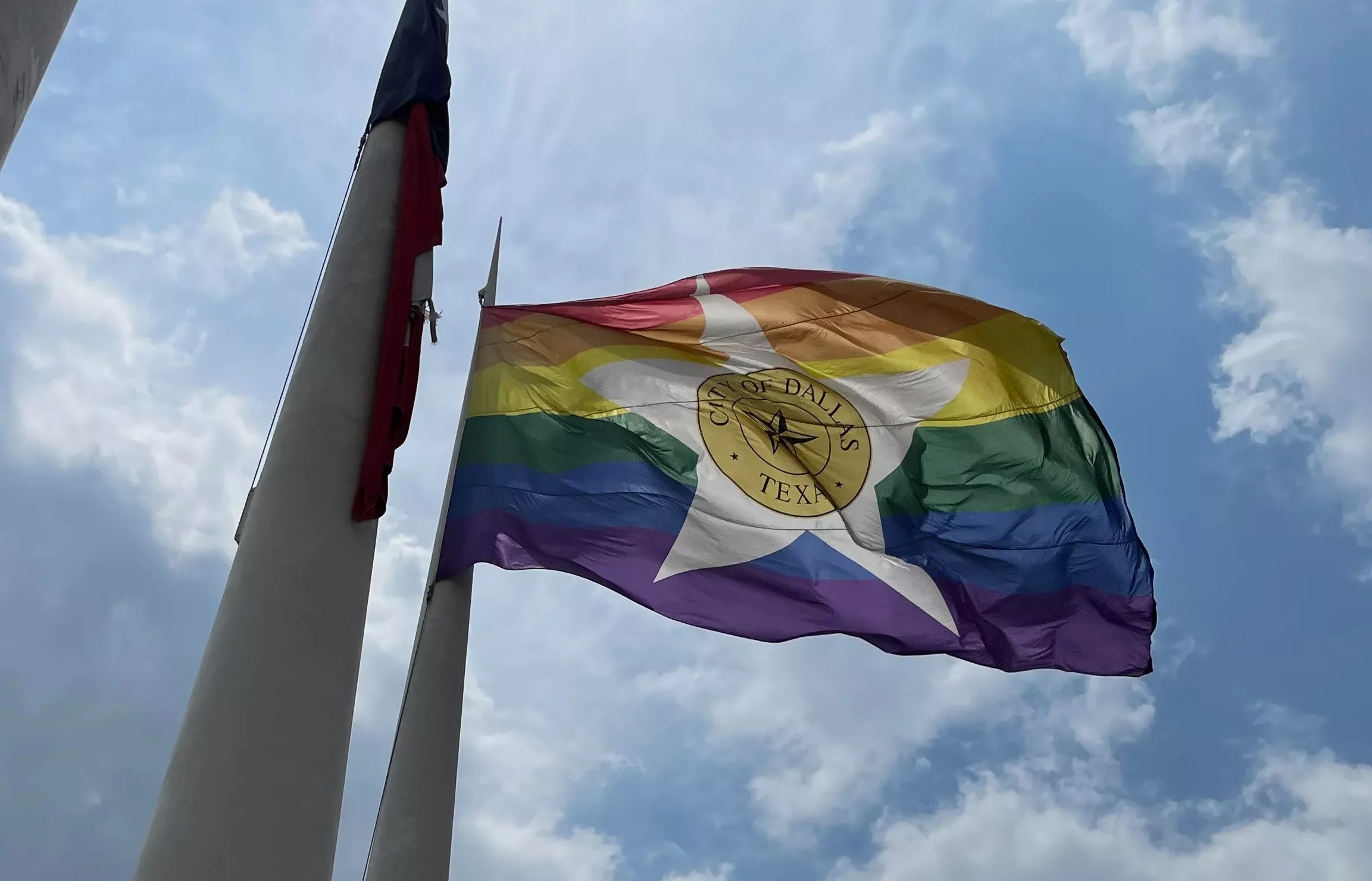 Dallas pride flag at City Hall