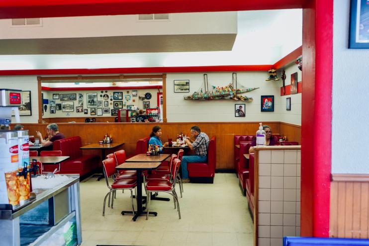 the interior of Norma's Cafe