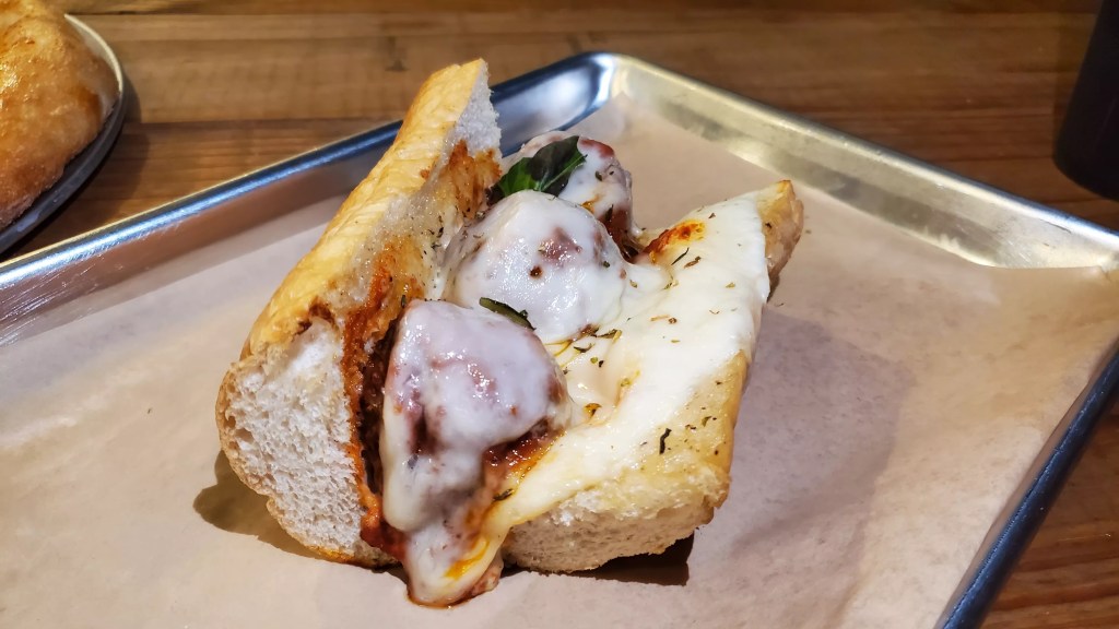 meatball sandwich at cenzo's
