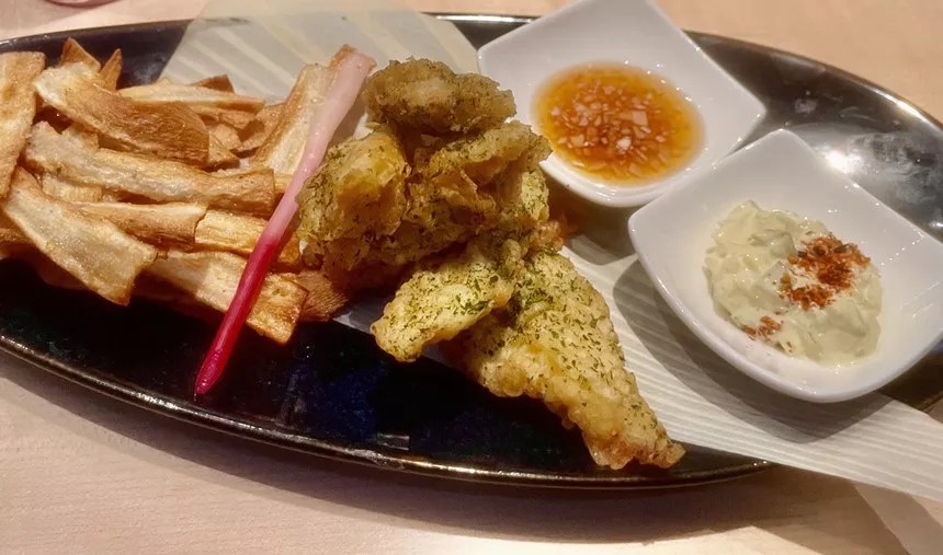 the fish and chips at pearl sushi