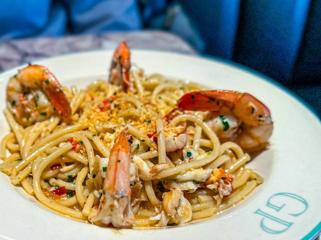 The seafood pasta dish at Green Point Seafood and Oyster Bar in Dallas