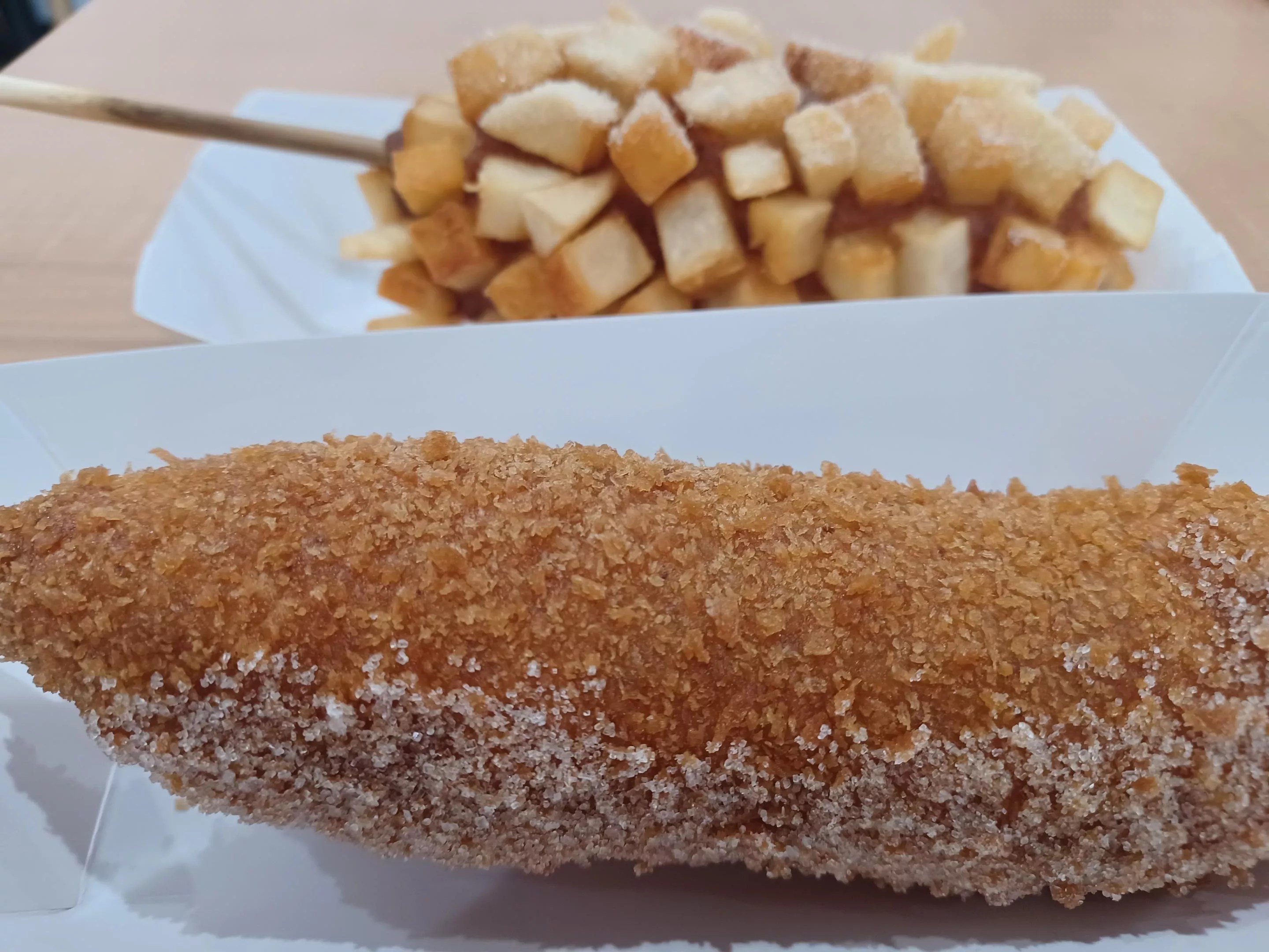 A sugar-coated corndog from Frank Seoul