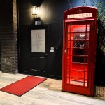 red phone booth dress code London Box Red A-Line by CroDesign length sleeveless dress with silky handfeel Red Phone Booth Nashville Dress