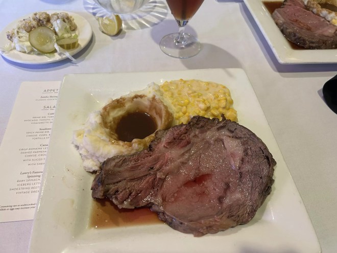 Prime rib at Lawry's in Dallas