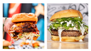 Black Tap (left) and Rogers Roadhouse (right) burgers