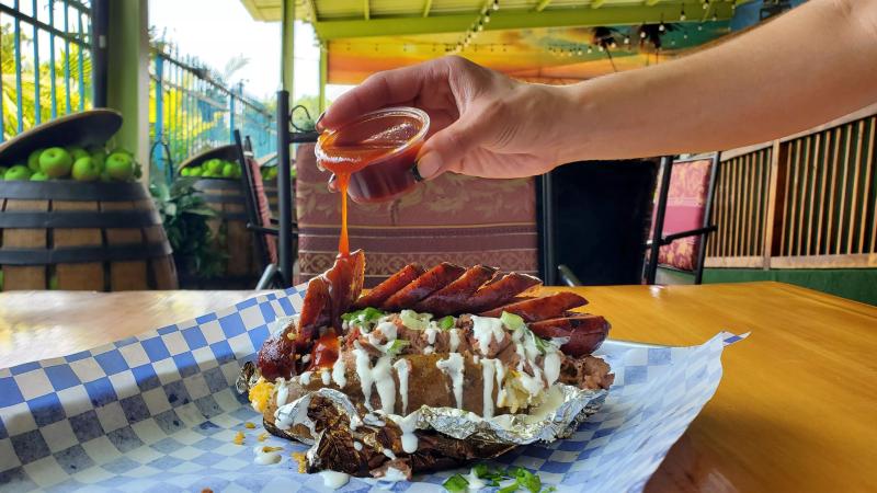 the loaded baked potato from Sosa BBQ