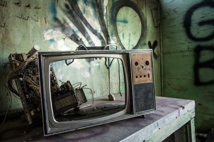 broken television