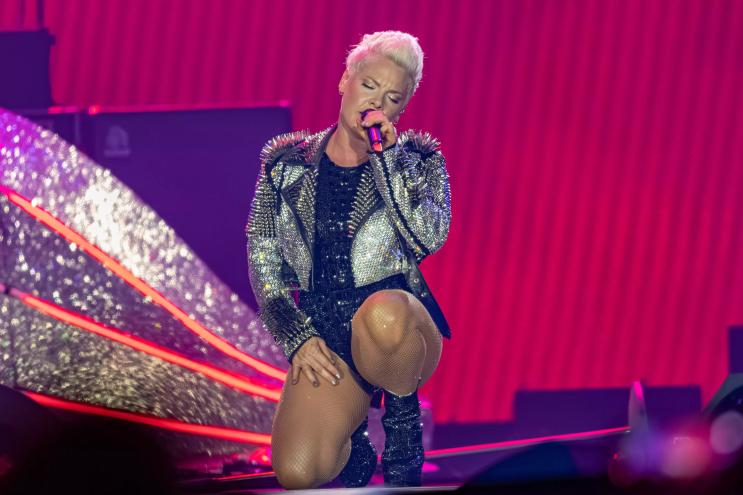 Pink finally makes her long-awaited appearance at Globe Life Stadium.