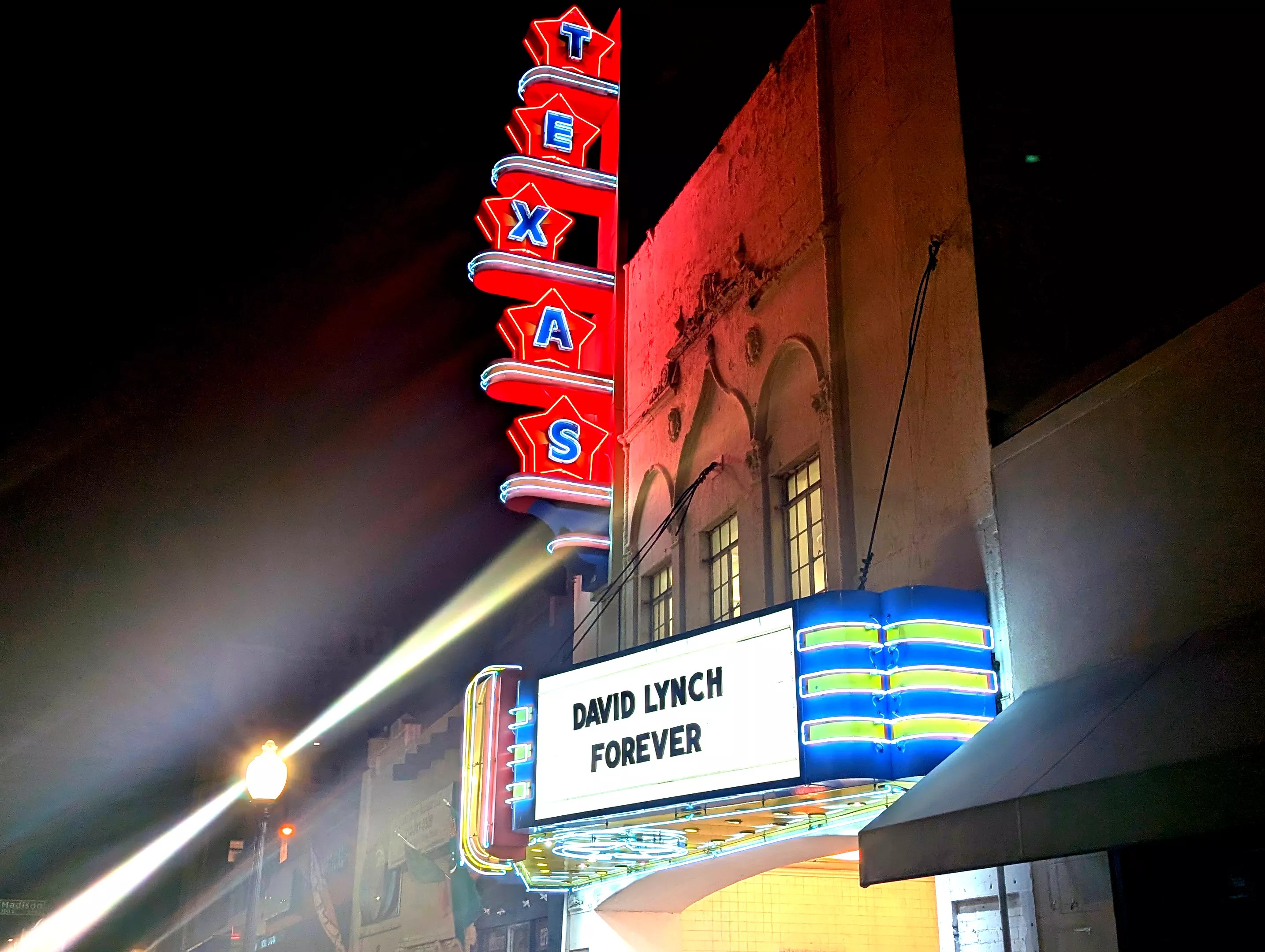 The Texas Theatre's marquee